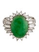 Ring Platinum 5.16ct Jadeite & Diamond Cocktail Ring