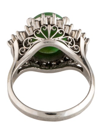 Ring Platinum 5.16ct Jadeite & Diamond Cocktail Ring