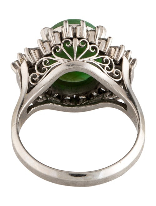 Ring Platinum 5.16ct Jadeite & Diamond Cocktail Ring
