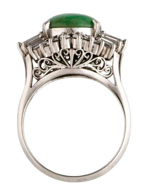 Ring Platinum 5.16ct Jadeite & Diamond Cocktail Ring