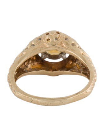 Ring 14K Citrine Ornate Cocktail Ring