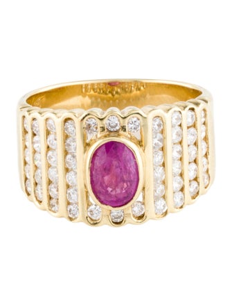 Ring 18K 1.01ct Ruby & Diamond Cocktail Ring