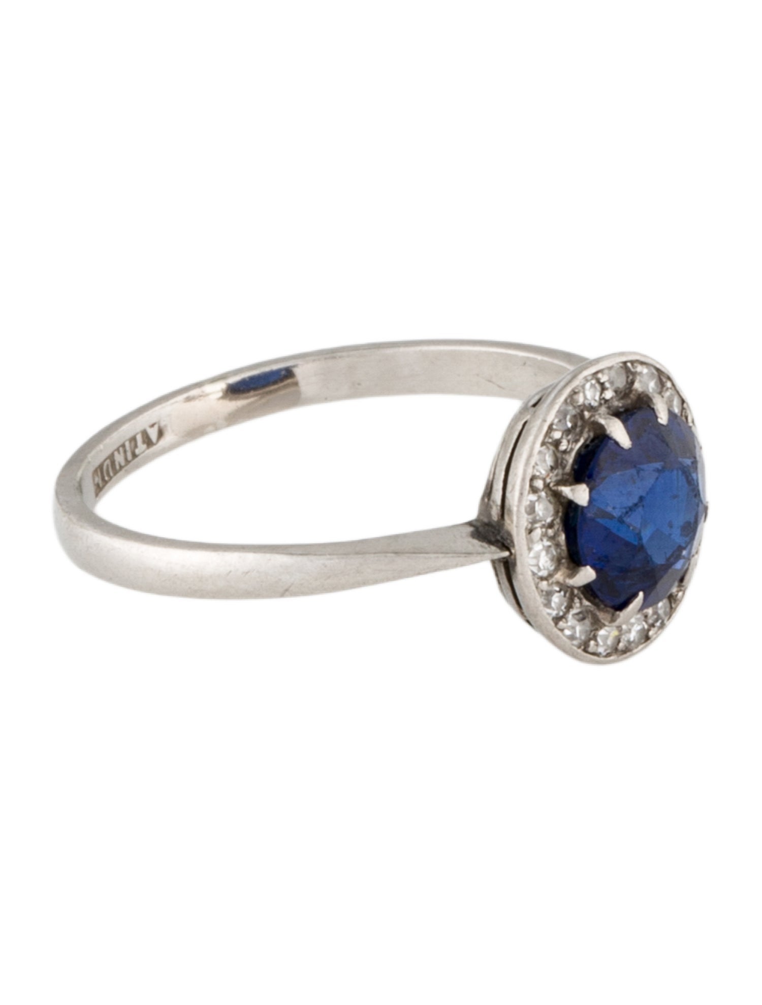 Ring Platinum 1.14ct Sapphire and Diamond Cocktail