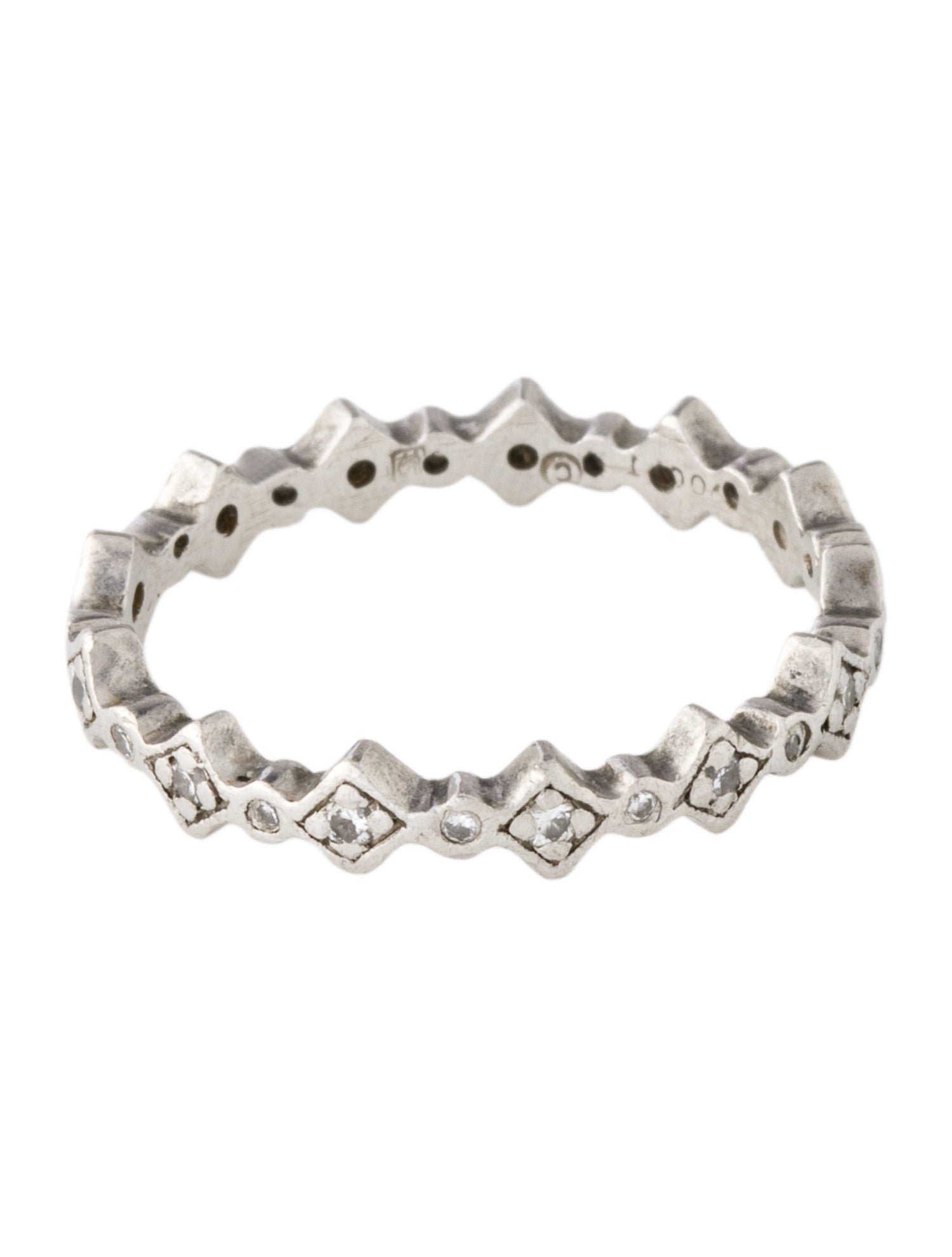 Cathy Waterman Platinum Diamond Geometric Eternity Band