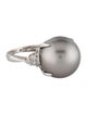 Ring Platinum Pearl & Diamond Cocktail Ring