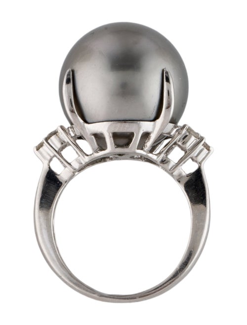 Ring Platinum Pearl & Diamond Cocktail Ring