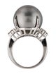 Ring Platinum Pearl & Diamond Cocktail Ring