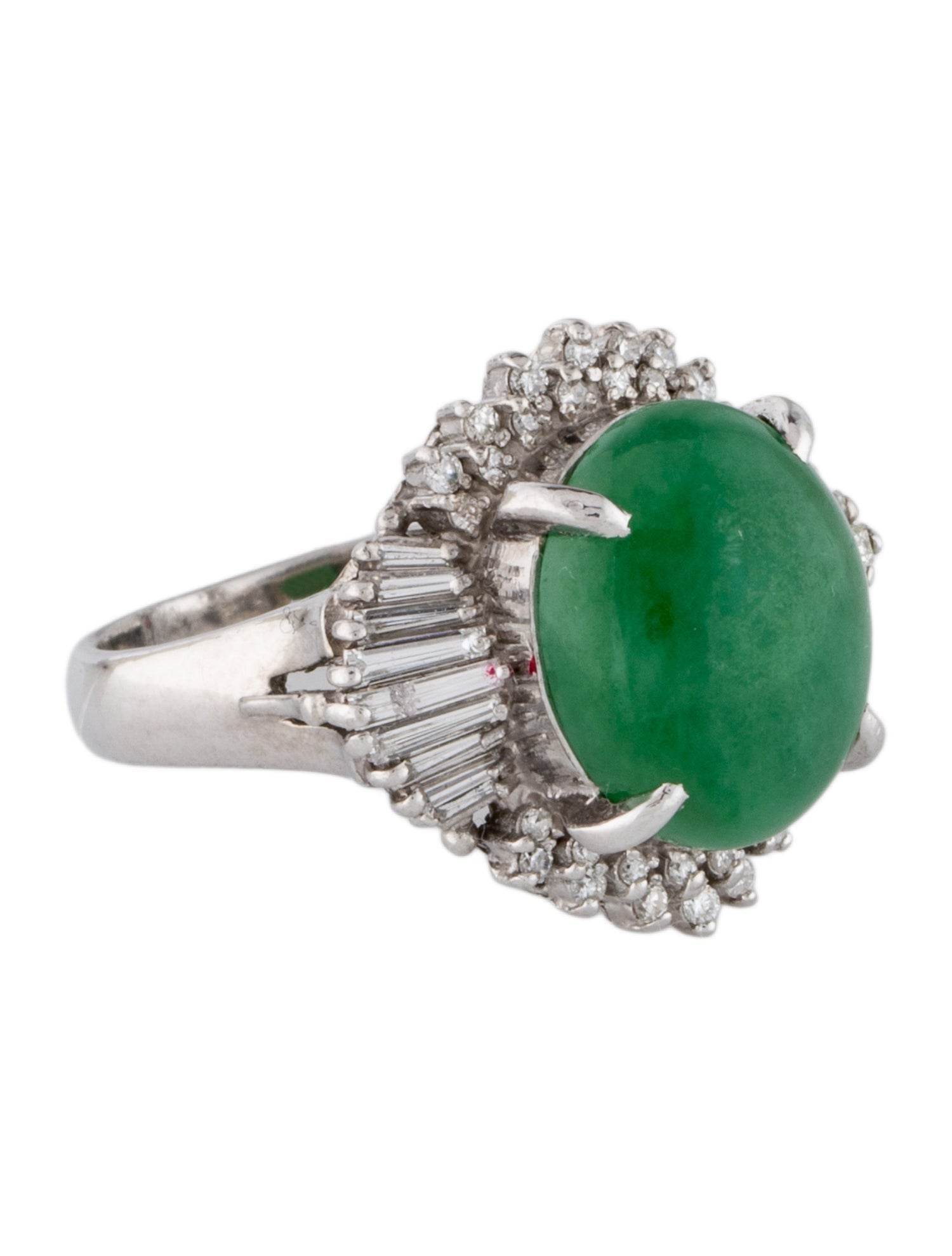Ring Platinum 6.20ct Jadeite & Diamond Cocktail Ring
