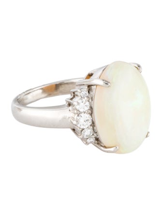 Ring Platinum 8.52ct Opal & Diamond Cocktail Ring