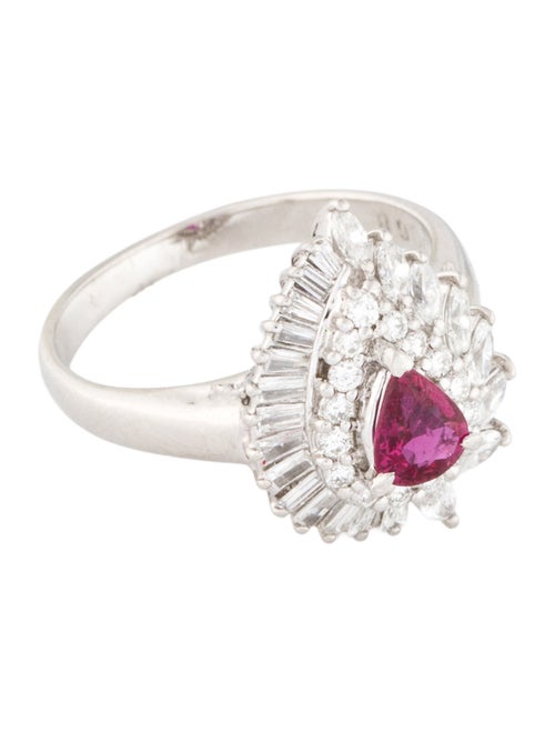 Ring Platinum Ruby & Diamond Cocktail Ring