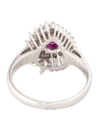 Ring Platinum Ruby & Diamond Cocktail Ring