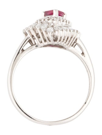 Ring Platinum Ruby & Diamond Cocktail Ring
