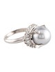 Ring Platinum Pearl & Diamond Cocktail Ring
