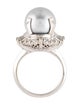 Ring Platinum Pearl & Diamond Cocktail Ring