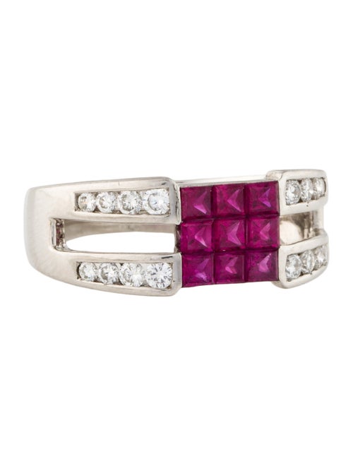 Ring Platinum Ruby & Diamond Band