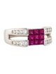 Ring Platinum Ruby & Diamond Band