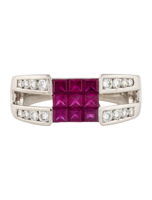 Ring Platinum Ruby & Diamond Band