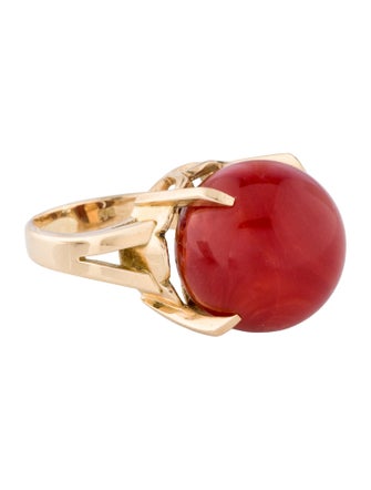 Ring 18K Coral Cocktail Ring