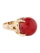 Ring 18K Coral Cocktail Ring