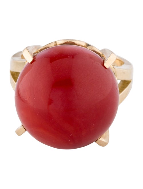 Ring 18K Coral Cocktail Ring