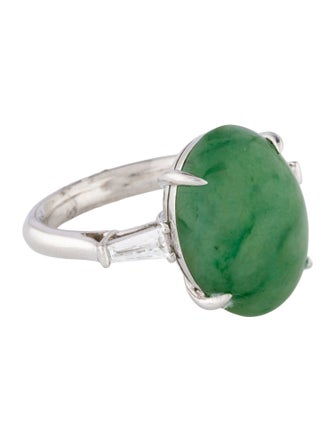 Ring Platinum 9.97ct Jadeite & Diamond Cocktail Ring