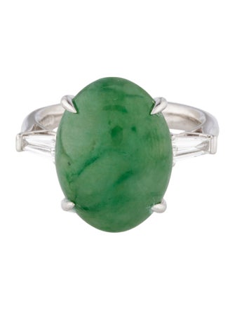 Ring Platinum 9.97ct Jadeite & Diamond Cocktail Ring