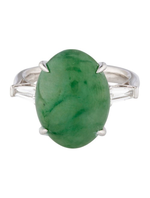 Ring Platinum 9.97ct Jadeite & Diamond Cocktail Ring
