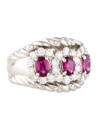 Ring Platinum Ruby & Diamond Band