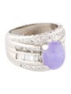 Ring Platinum Dyed Jadeite & Diamond Cocktail Ring