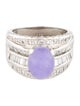 Ring Platinum Dyed Jadeite & Diamond Cocktail Ring