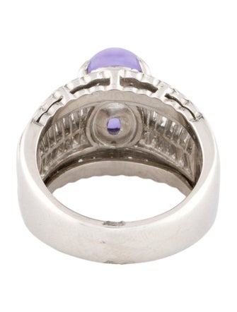 Ring Platinum Dyed Jadeite & Diamond Cocktail Ring
