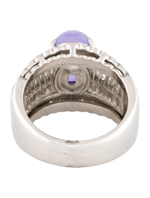 Ring Platinum Dyed Jadeite & Diamond Cocktail Ring