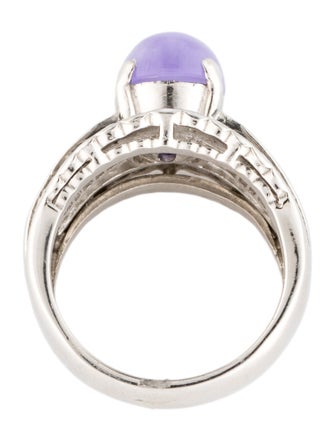 Ring Platinum Dyed Jadeite & Diamond Cocktail Ring