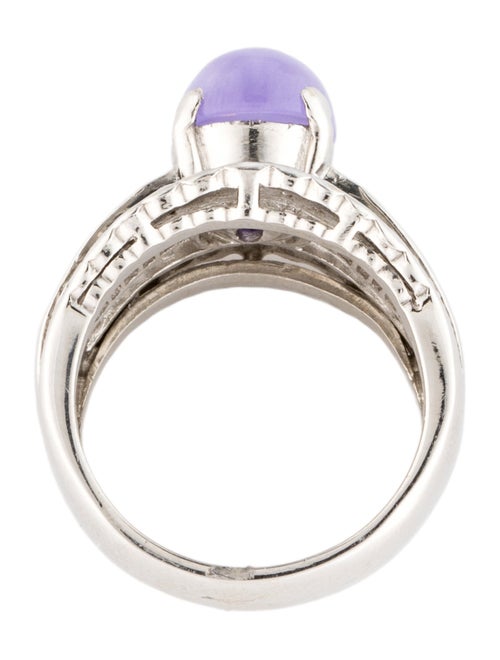 Ring Platinum Dyed Jadeite & Diamond Cocktail Ring