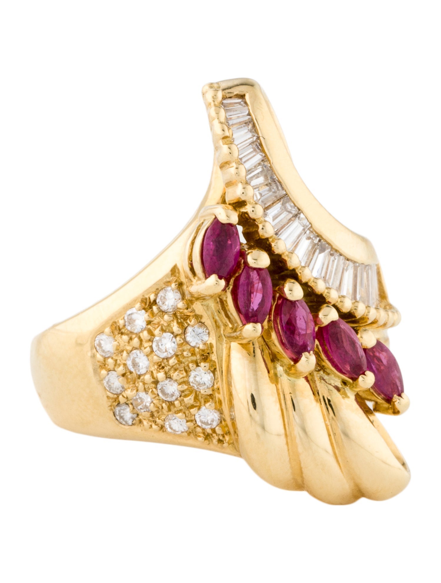 Ring 18K Ruby & Diamond Cocktail Ring