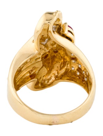 Ring 18K Ruby & Diamond Cocktail Ring