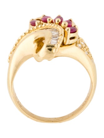 Ring 18K Ruby & Diamond Cocktail Ring