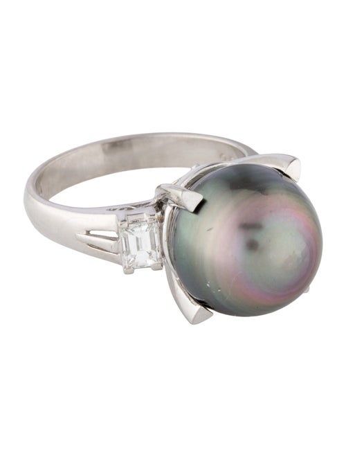 Ring Platinum Pearl & Diamond Cocktail Ring