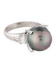 Ring Platinum Pearl & Diamond Cocktail Ring