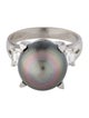 Ring Platinum Pearl & Diamond Cocktail Ring