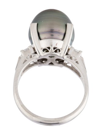 Ring Platinum Pearl & Diamond Cocktail Ring