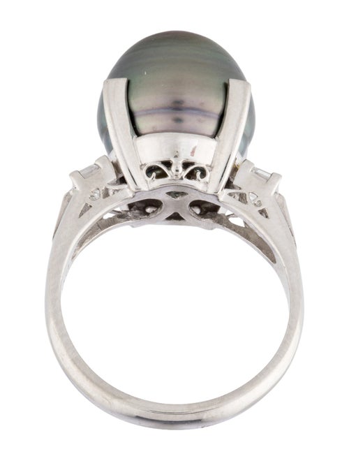 Ring Platinum Pearl & Diamond Cocktail Ring