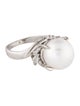 Ring Platinum Pearl & Diamond Cocktail Ring