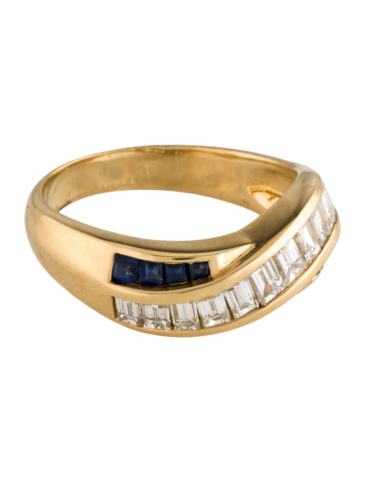 Ring 18K 1.10ctw Diamond & Sapphire Band