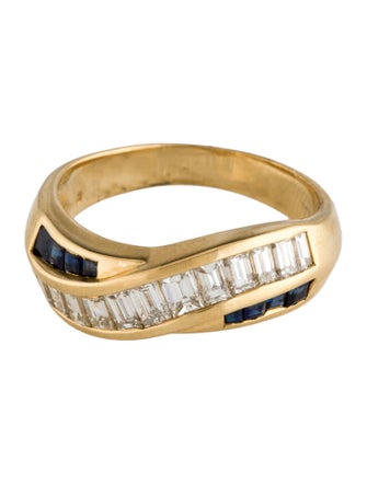 Ring 18K 1.10ctw Diamond & Sapphire Band