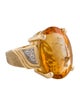 Ring 14K 17.27ct Citrine & Diamond Ring