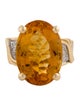 Ring 14K 17.27ct Citrine & Diamond Ring