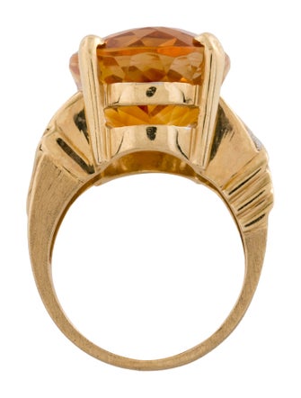 Ring 14K 17.27ct Citrine & Diamond Ring