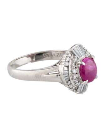 Ring Platinum Ruby & Diamond Cocktail Ring