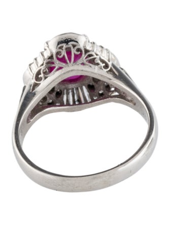 Ring Platinum Ruby & Diamond Cocktail Ring